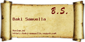 Baki Samuella névjegykártya